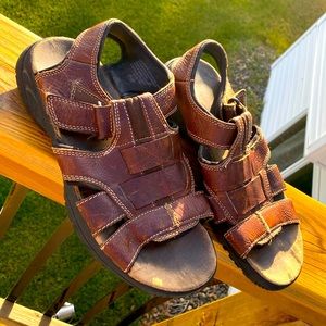 Vintage Falls Creek Cognac Leather Premium Quality Orthopaedic Sandals, GUC,